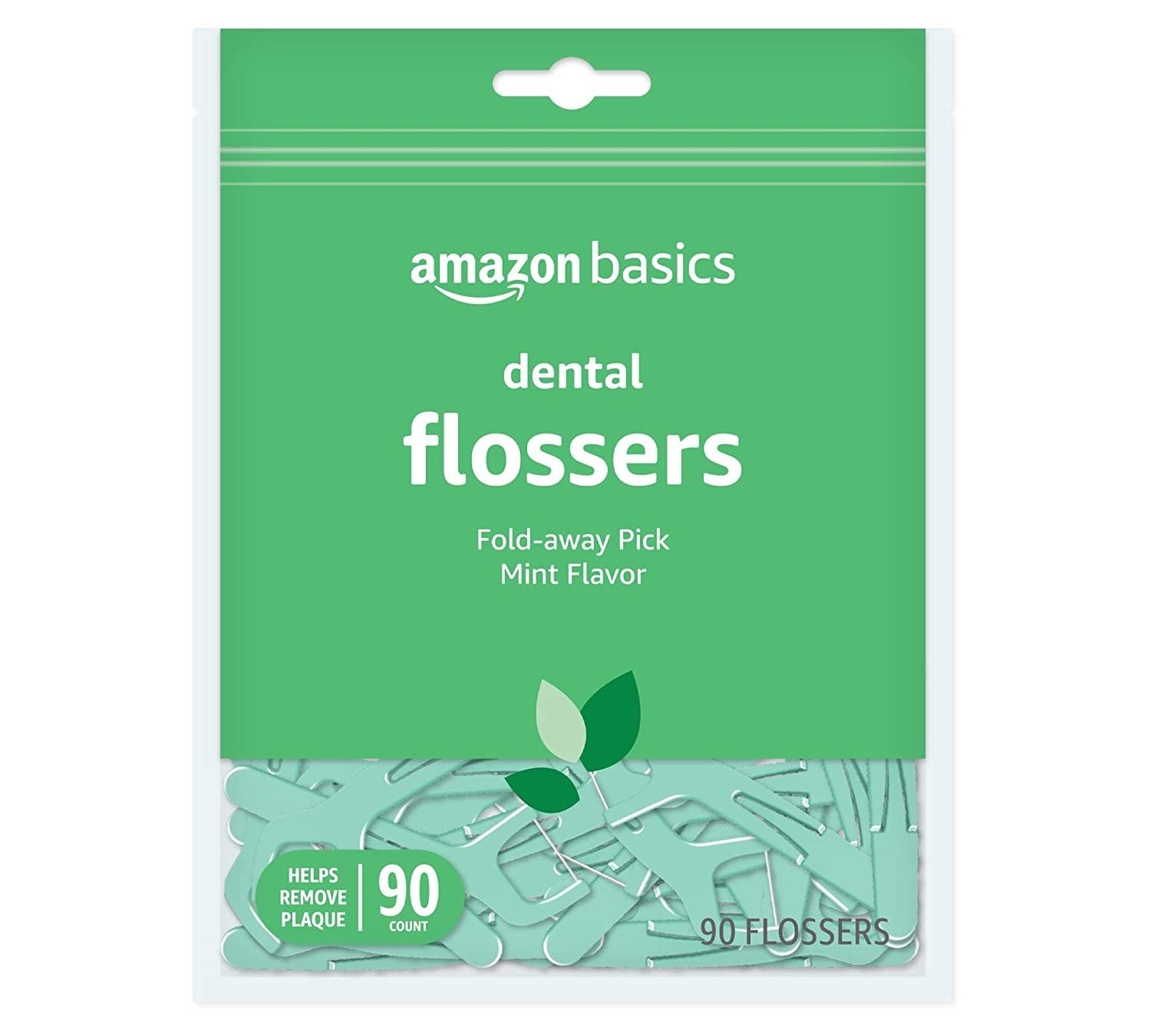 a pack of 90 mint-flavored dental flossers