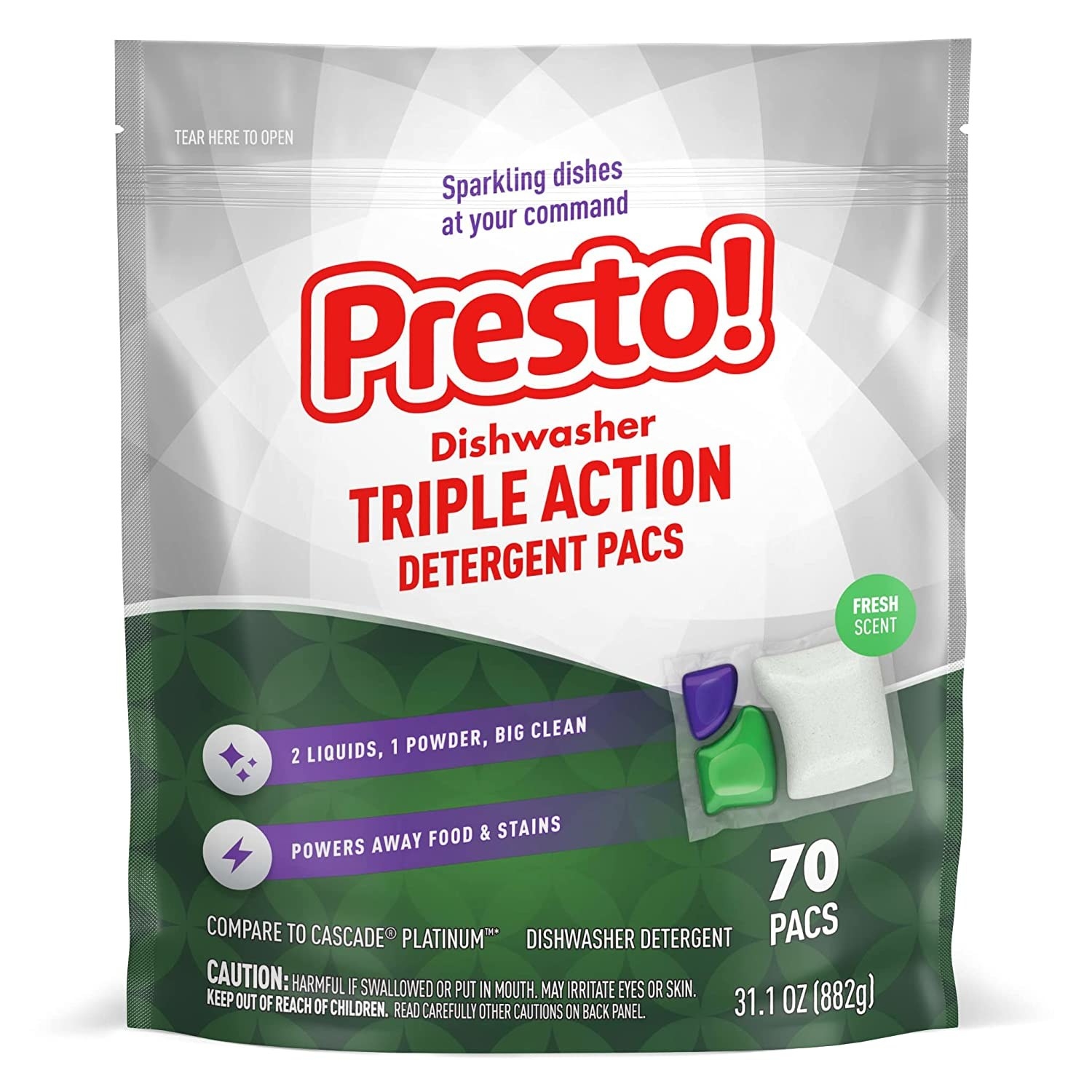 bag of dishwasher detergent pods