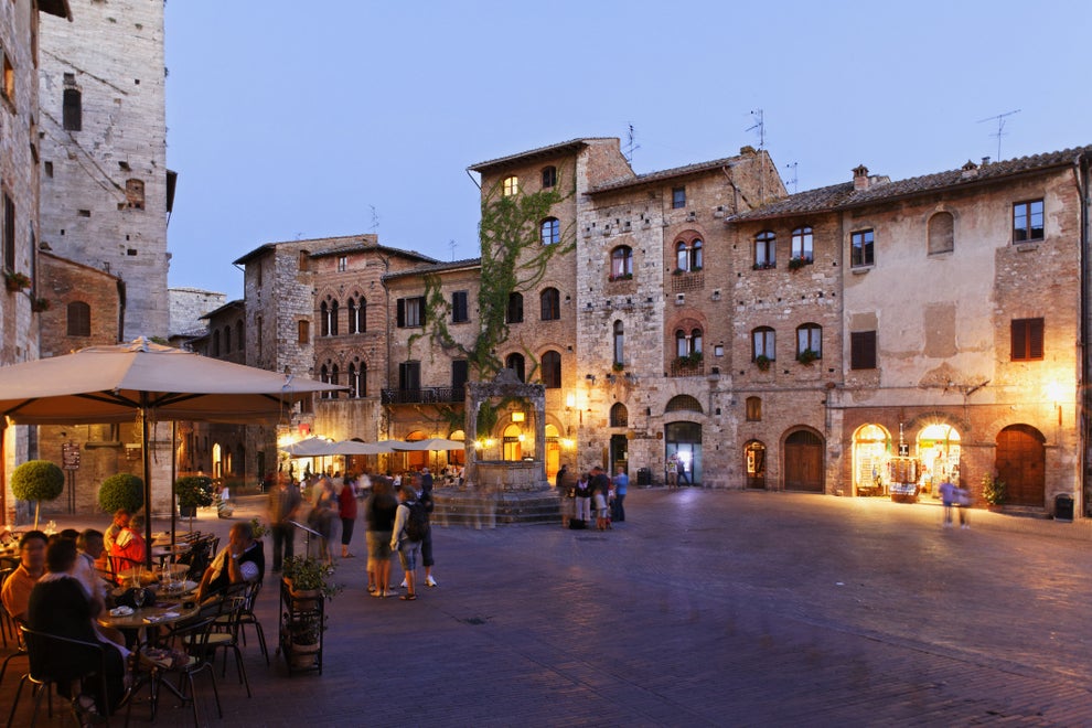 A Tuscan town at dusk