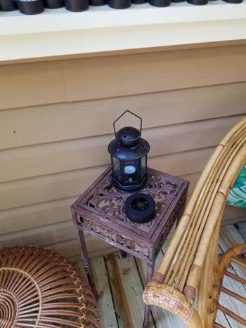 The speaker on a small table