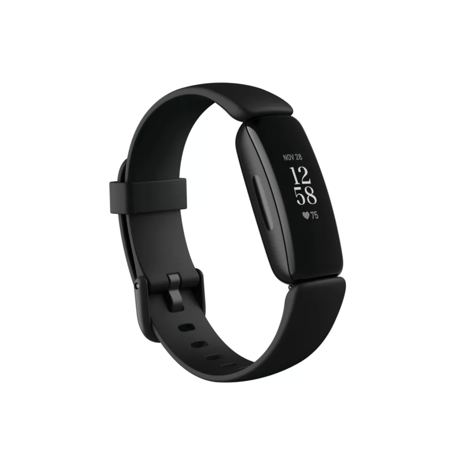 A black Fitbit activity tracker