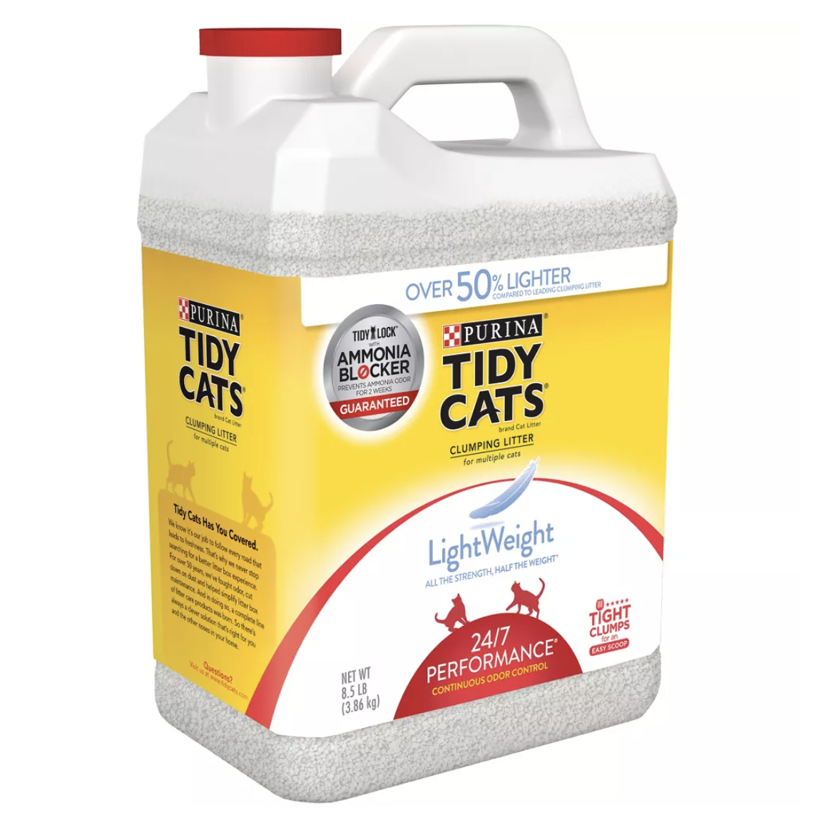 A box of Tidy Cats Light Weight 24/7 Performance Multiple Cat Kitty Litter