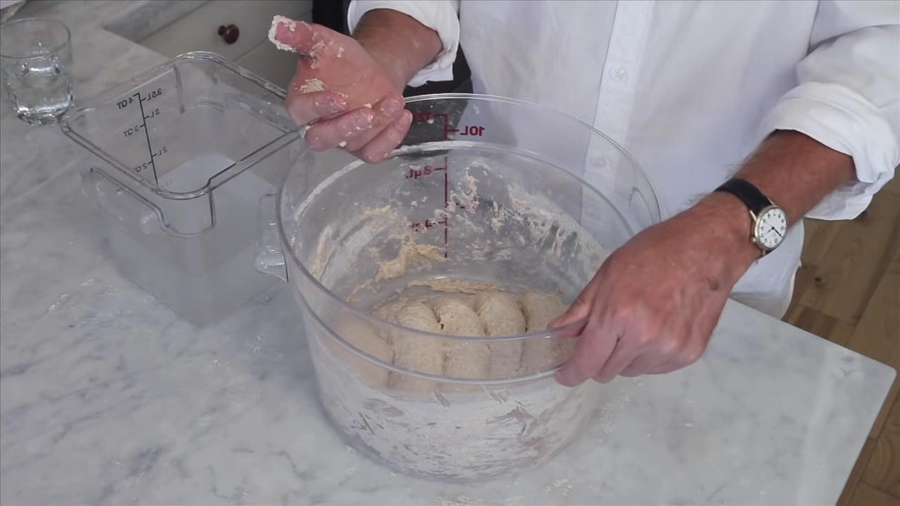 mixing dough by hand