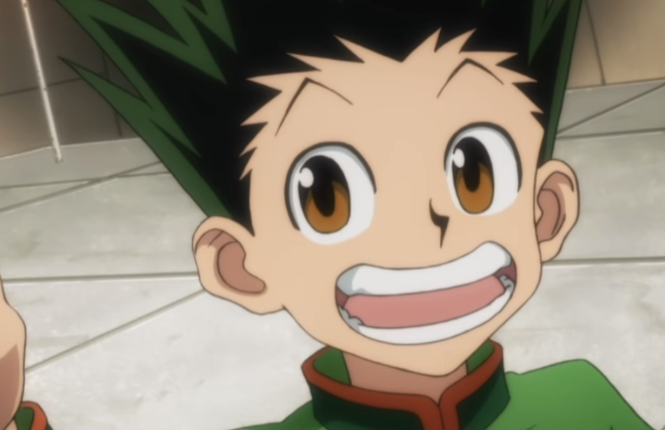 Gon smiling from ear to ear
