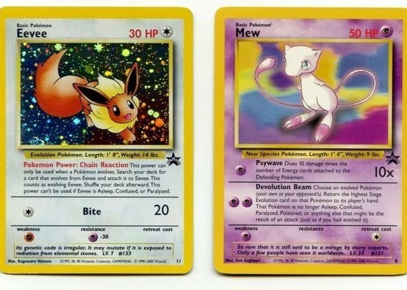 Cards with details about Pokemons on them