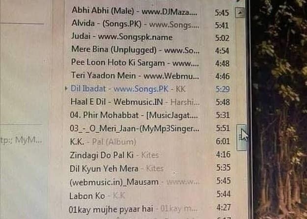 A picture of someone&#x27;s music playlist