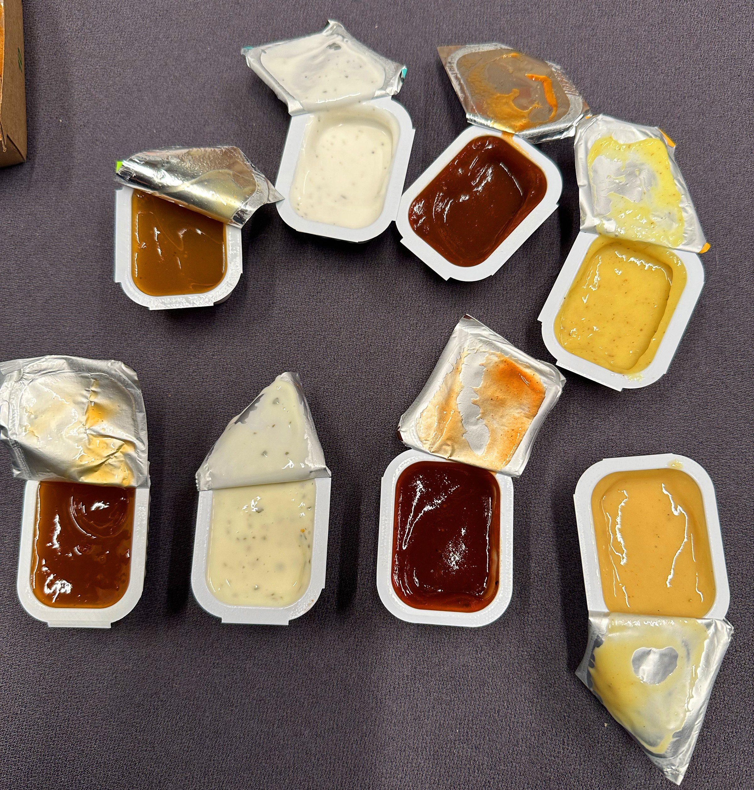 Sauces on a table