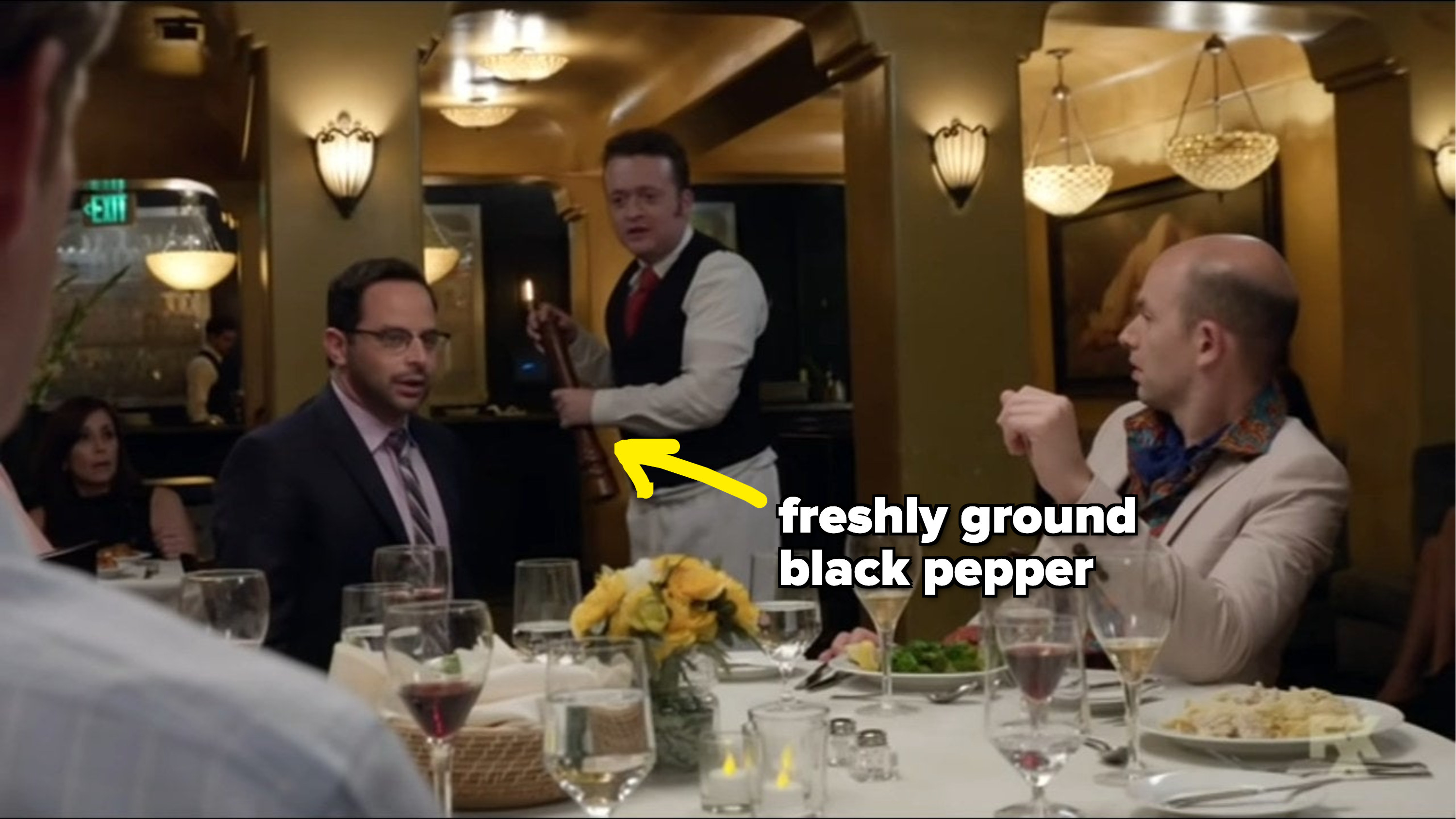 nick kroll fights with a waiter over freshly ground black pepper in &quot;the league&quot;