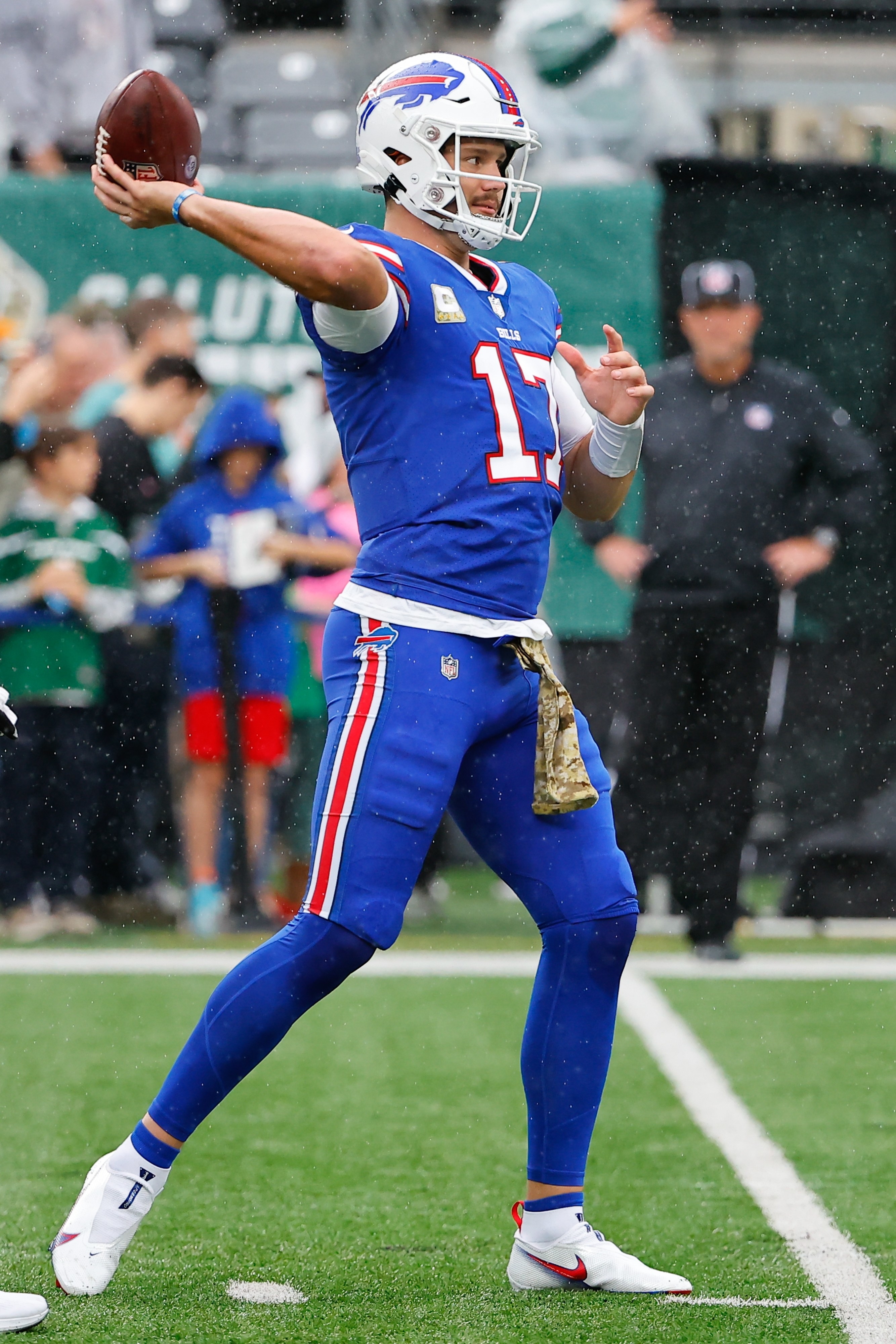 Josh Allen throwing a football