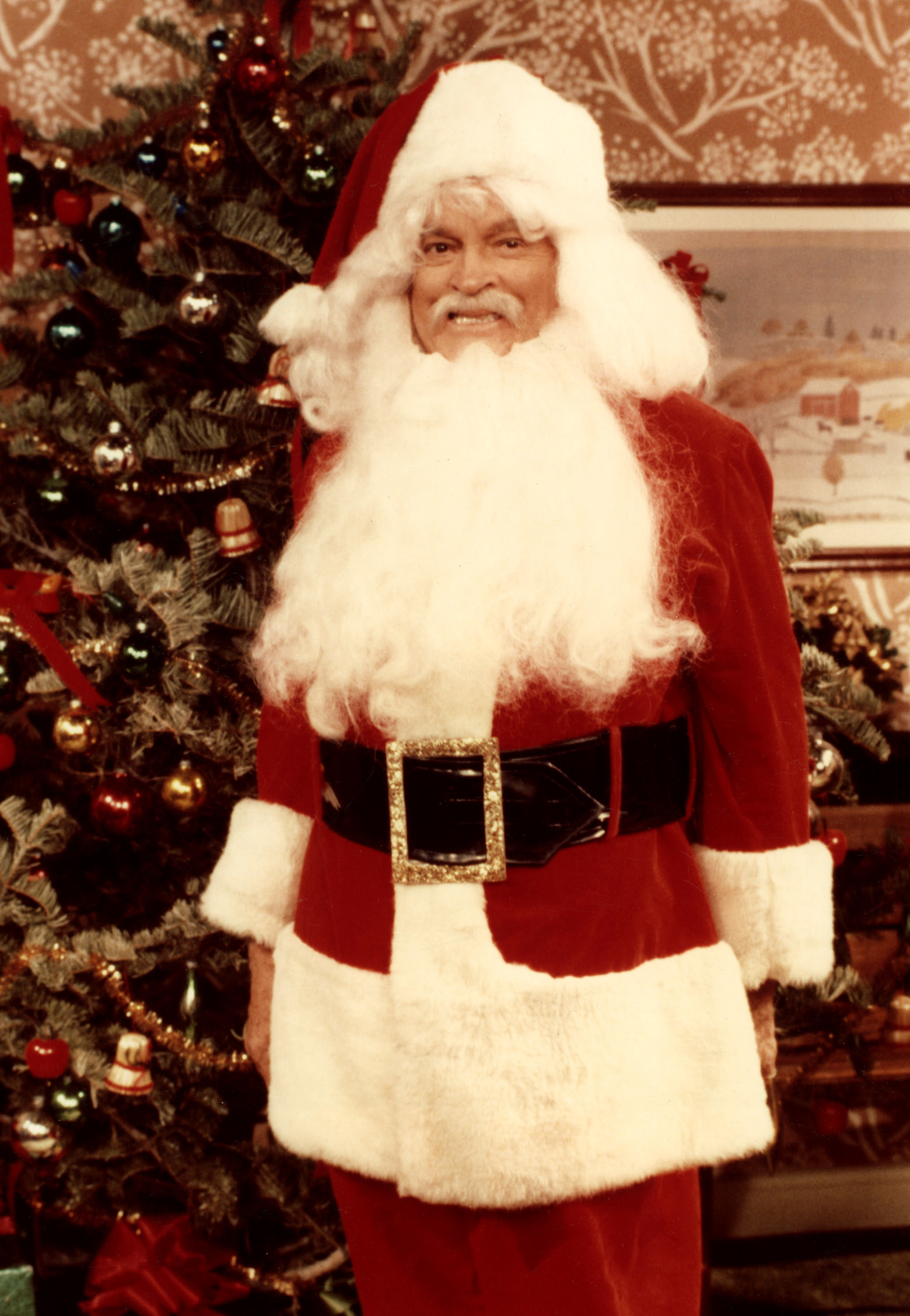 A man dressed like Santa