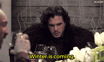 GIF of Jon Snow from Game of Thrones saying &quot;winter is coming&quot;