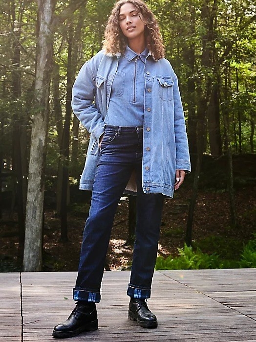 Men's Semi formal Classic Design Jeans Fleece Lined Jeans - Temu