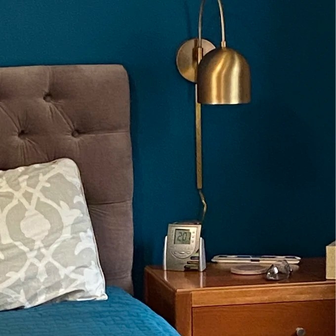 Reviewer&#x27;s photo of the sconce in the color Warm Brass