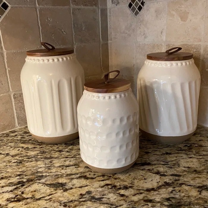 Reviewer&#x27;s photo of the kitchen canisters
