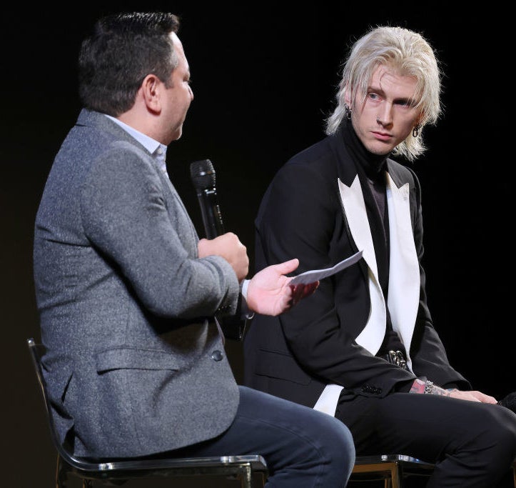 MGK being interviewed onstage