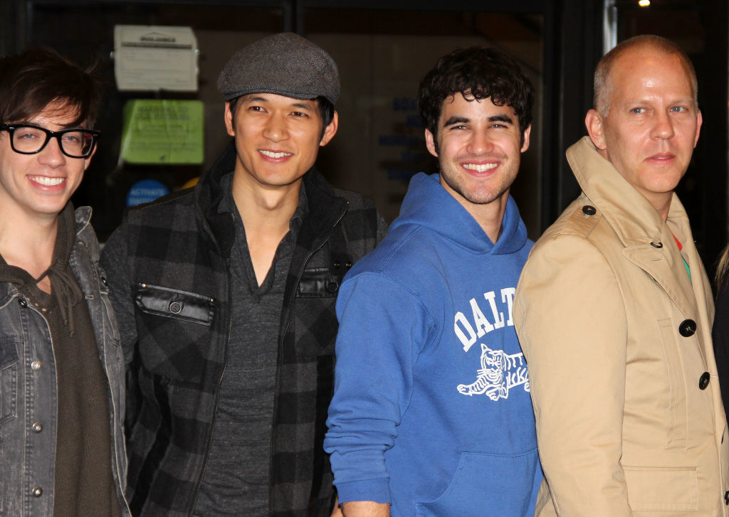 Kevin, Harry Shum, Jr., Darren Criss, and Ryan Murphy from left to right