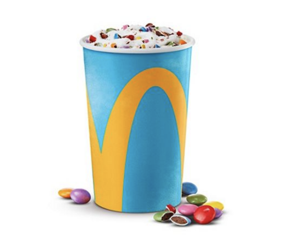 A McFlurry with Smarties chocolate candies