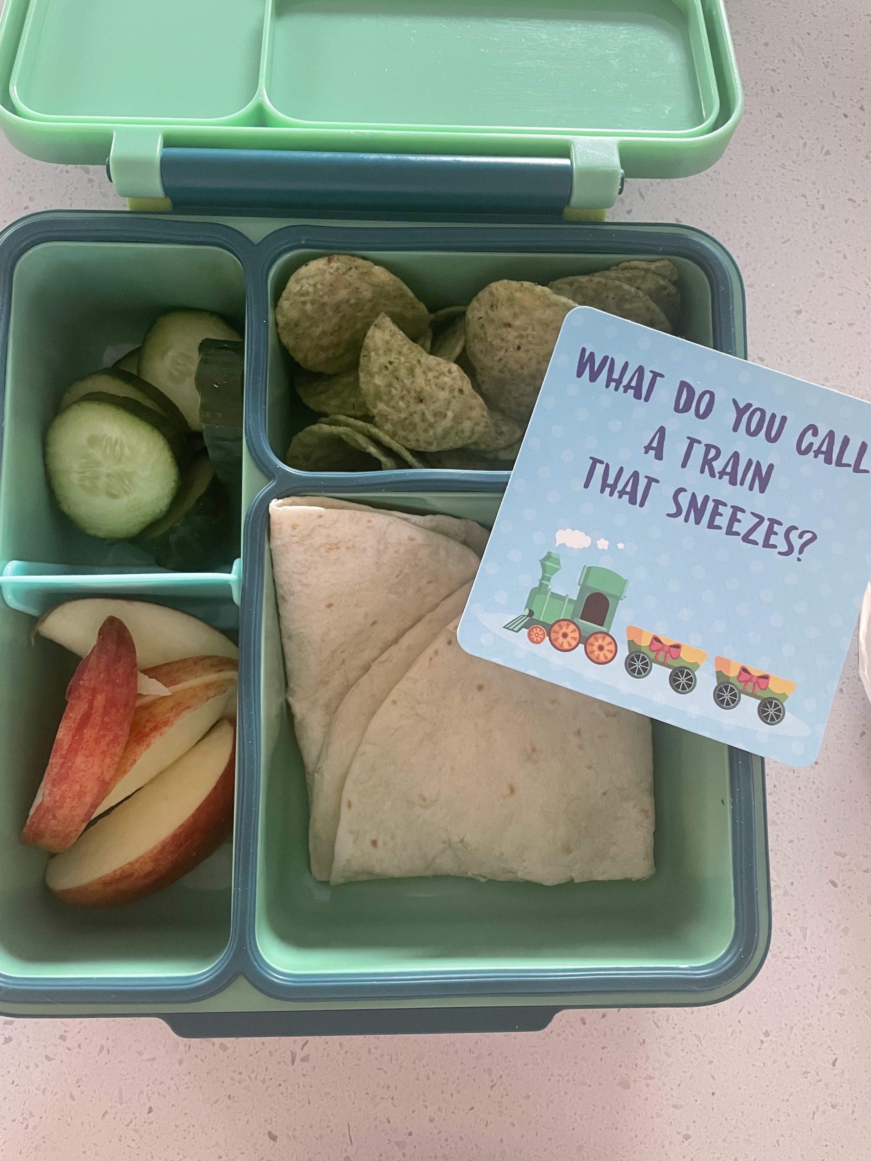 The author&#x27;s son&#x27;s lunchbox
