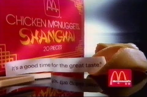 A container of Shanghai Chicken McNuggets, &quot;It&#x27;s a good time for the great taste&quot;
