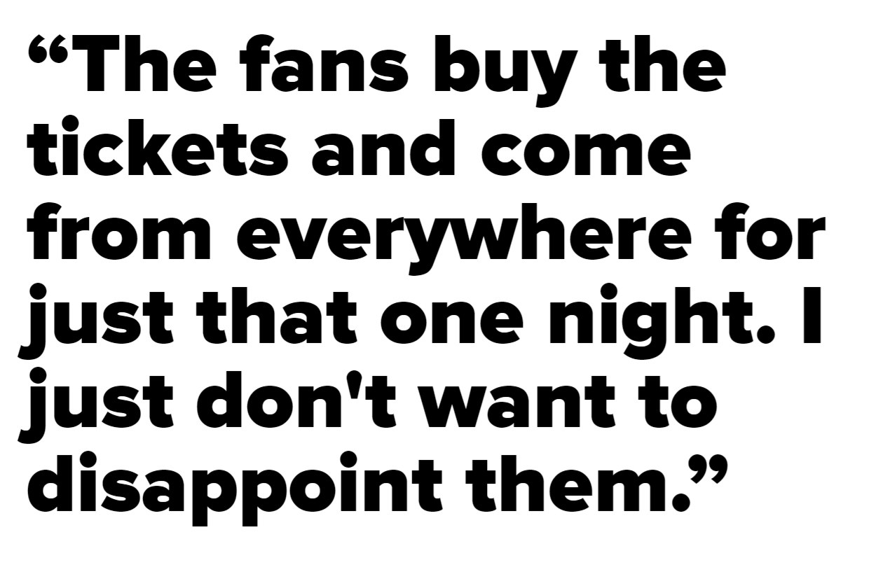 quote by RM, &quot;The fans buy the tickets and come from everywhere for just that one night. I just don&#x27;t want to disappoint them.&quot;
