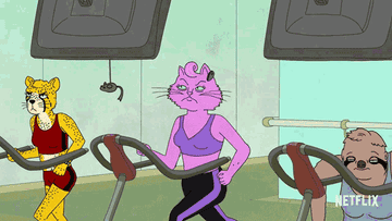 Princess Carolyn running on a treadmill in &quot;Bojack Horseman&quot;