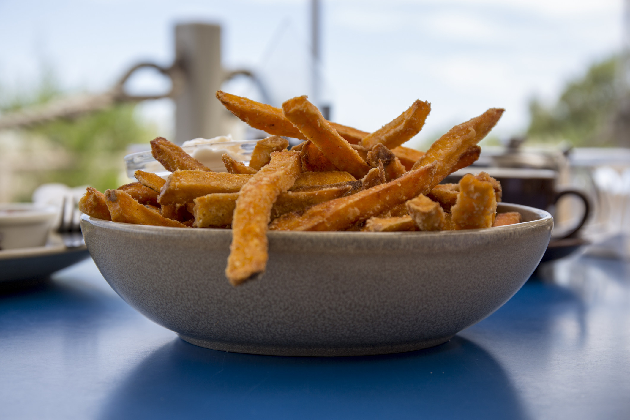 A bowl of sweet potato fries.