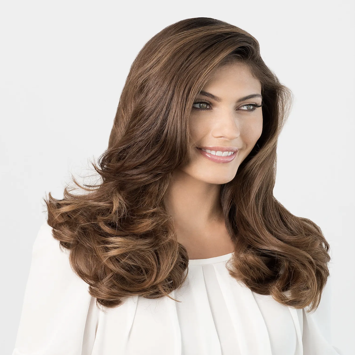 person's hair after using the rollers