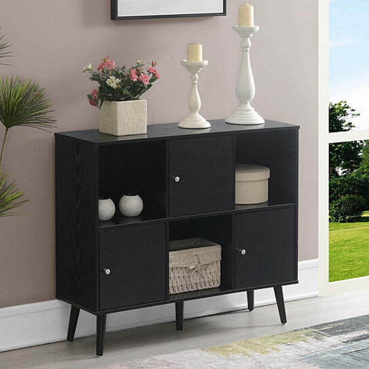 a black storage cabinet
