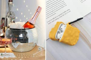 A disco ice bucket / a chicken nugget shaped air pod case