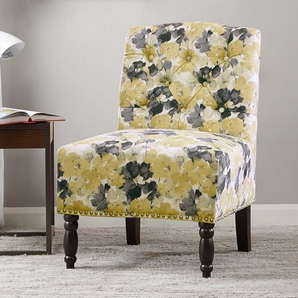 a floral accent chair