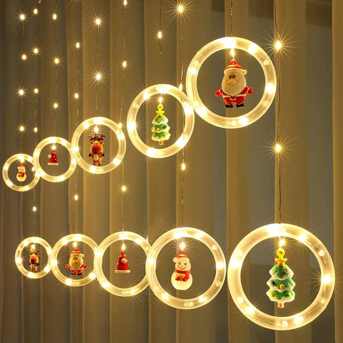 Serie de cortina de luces Bloomwin led decorativas colgantes 3D de Navidad