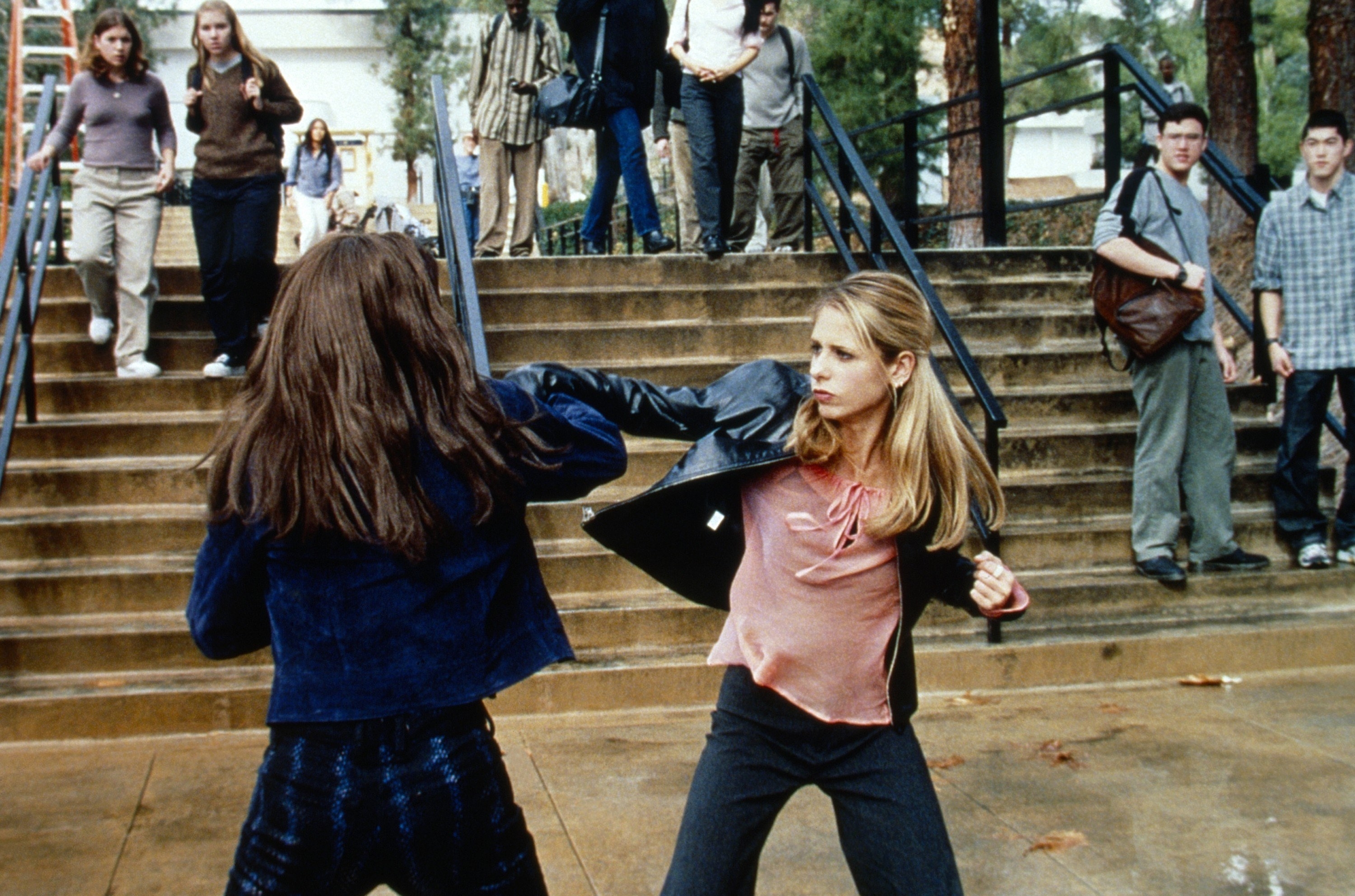 Buffy fighting someone