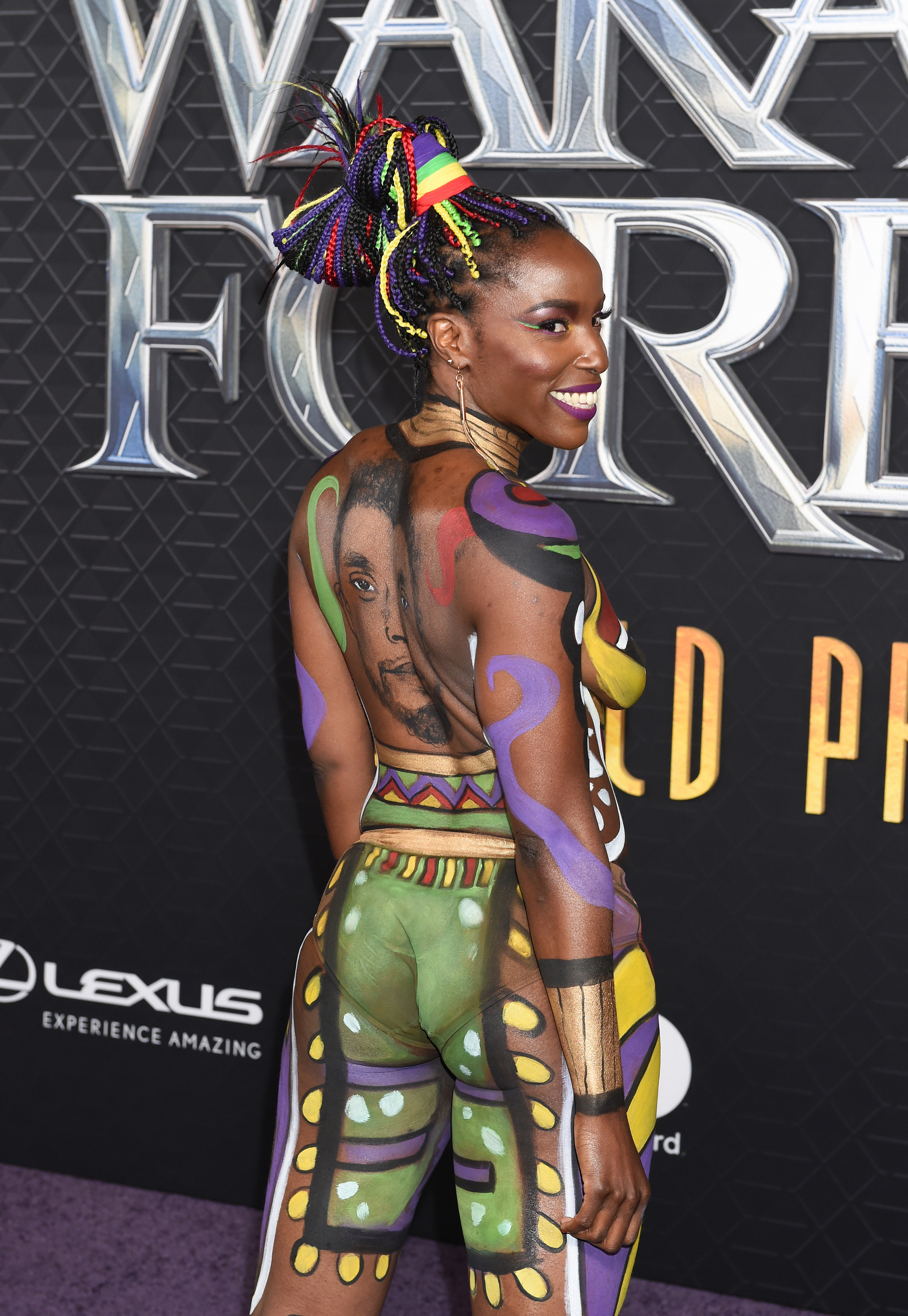 Janeshia Adams-Ginyard's Chadwick Boseman Body Paint