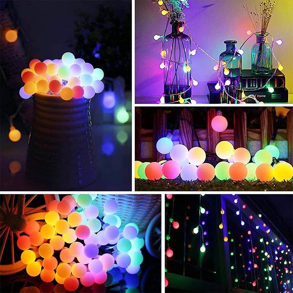 50 luces LED en forma de redonda y multicolores