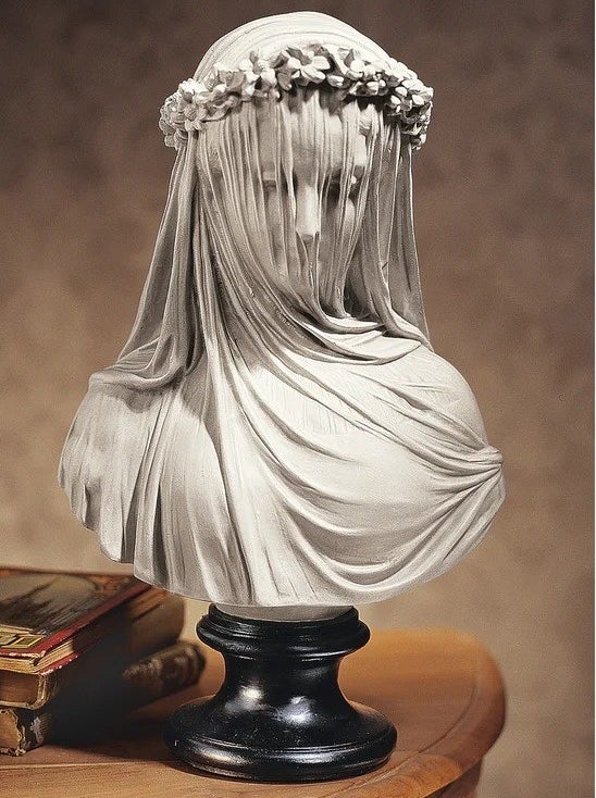 a bust of the veiled lady