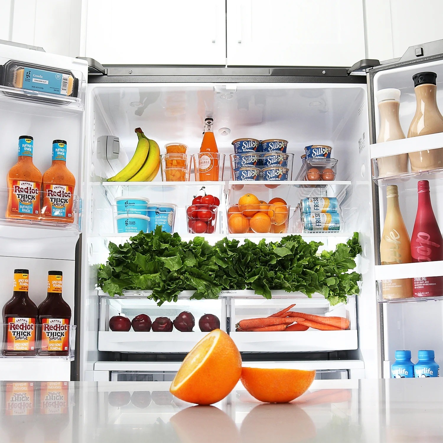 the bins in a fridge