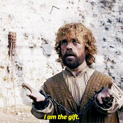 A person saying &quot;i am the gift&quot;