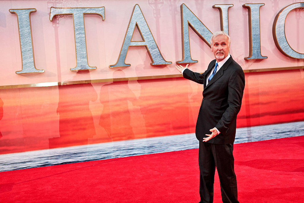 Cameron on the red carpet for Titanic