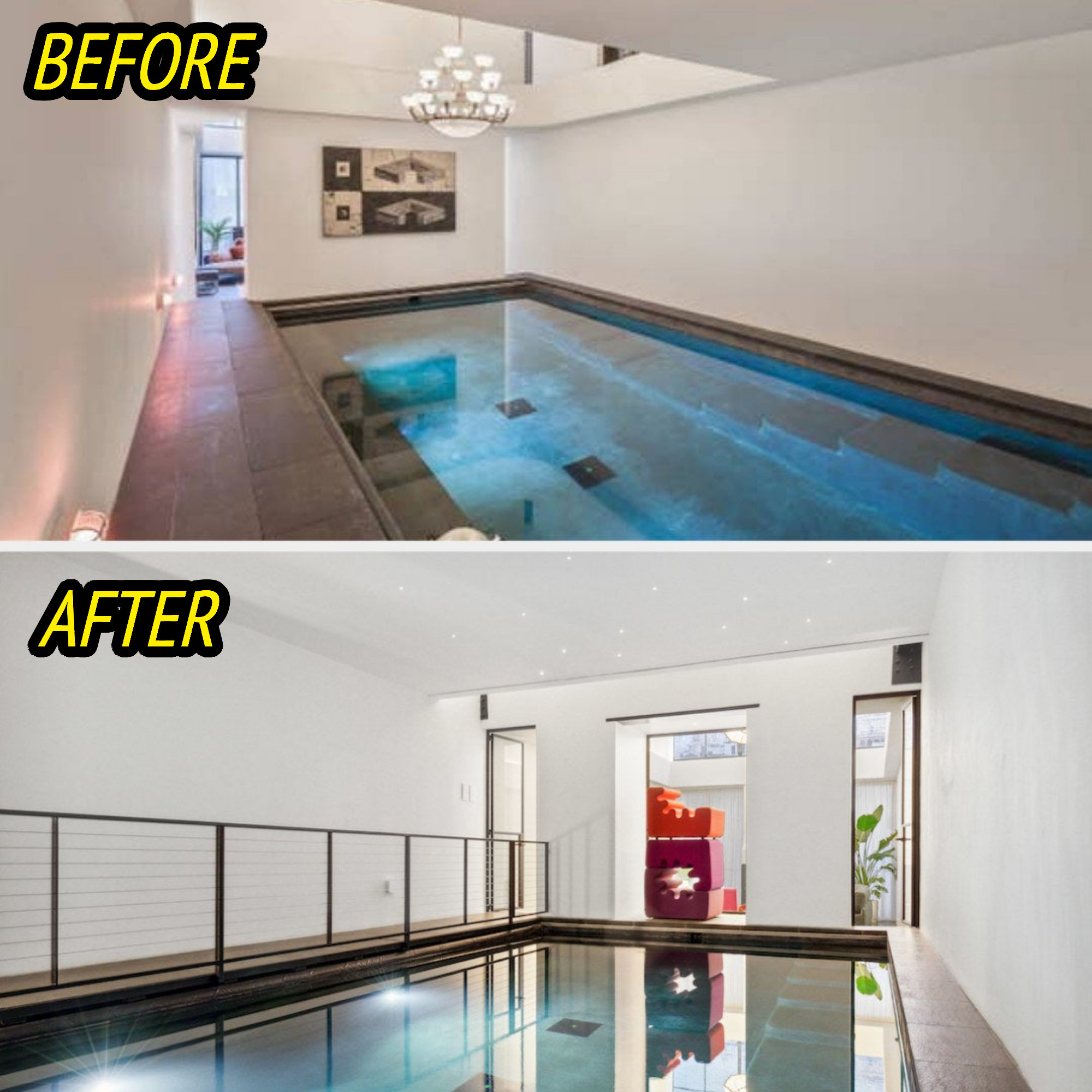 before and after of pool