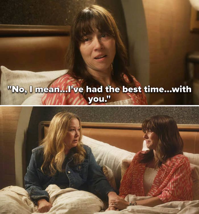 Judy saying to Jen in bed, &quot;No, I mean, I&#x27;ve had the best time with you&quot;