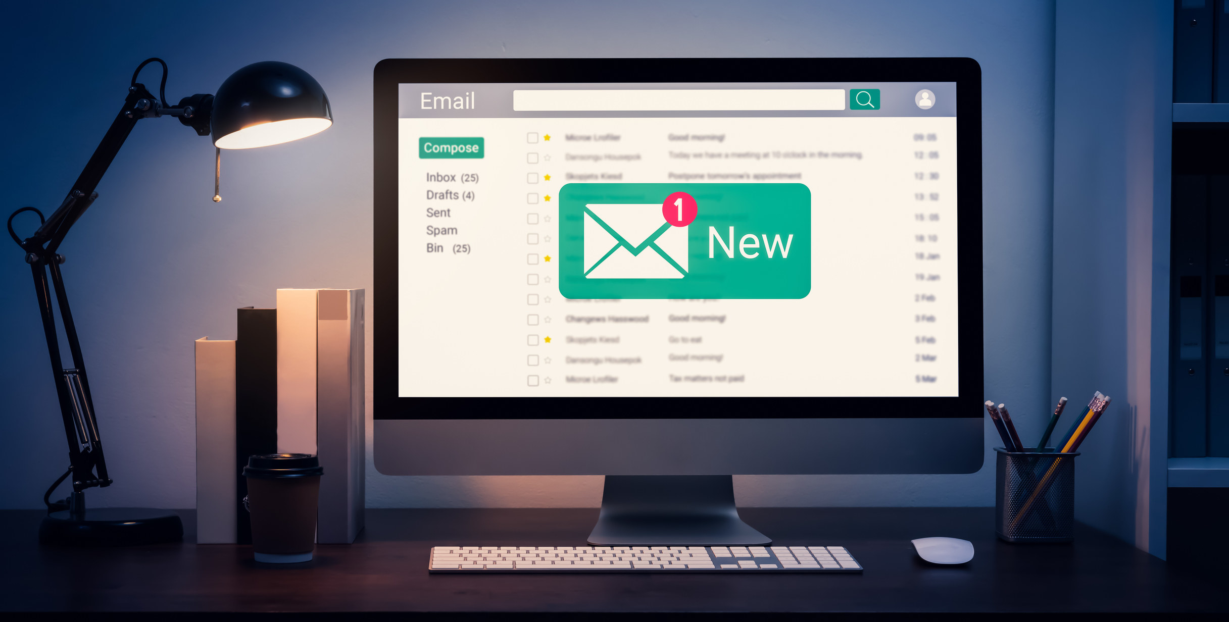 New email on computer
