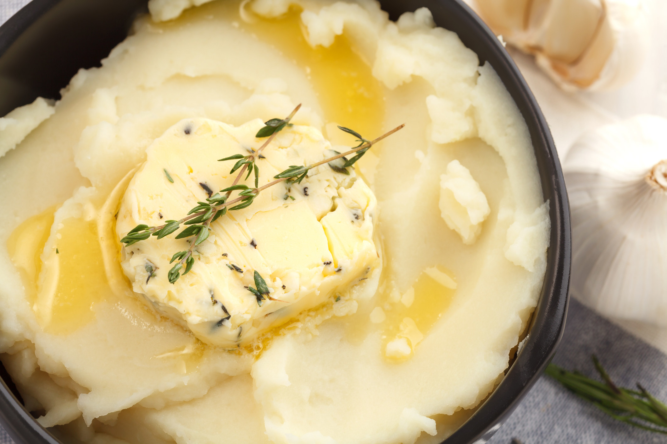 Butter on mashed potatoes