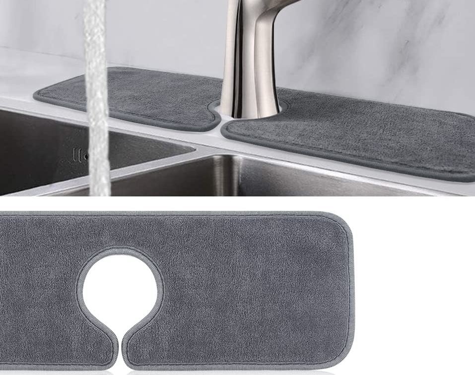 a faucet with a soft mat around it