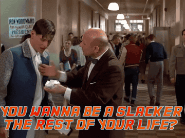 principal confronts an adult-looking high school student in &quot;back to the future&quot;