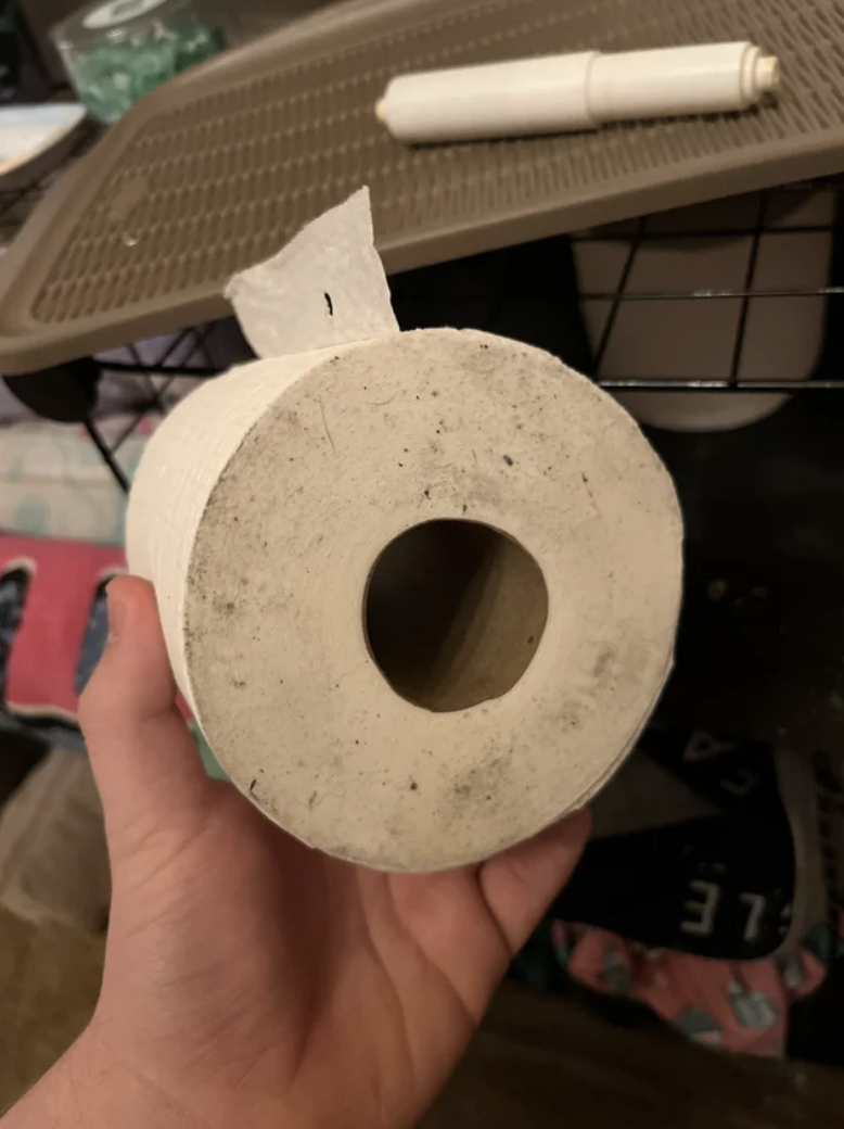 Dirty toilet paper