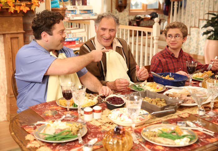 Don Folger, Judd Hirsch and Sean Giambrone in The Goldbergs