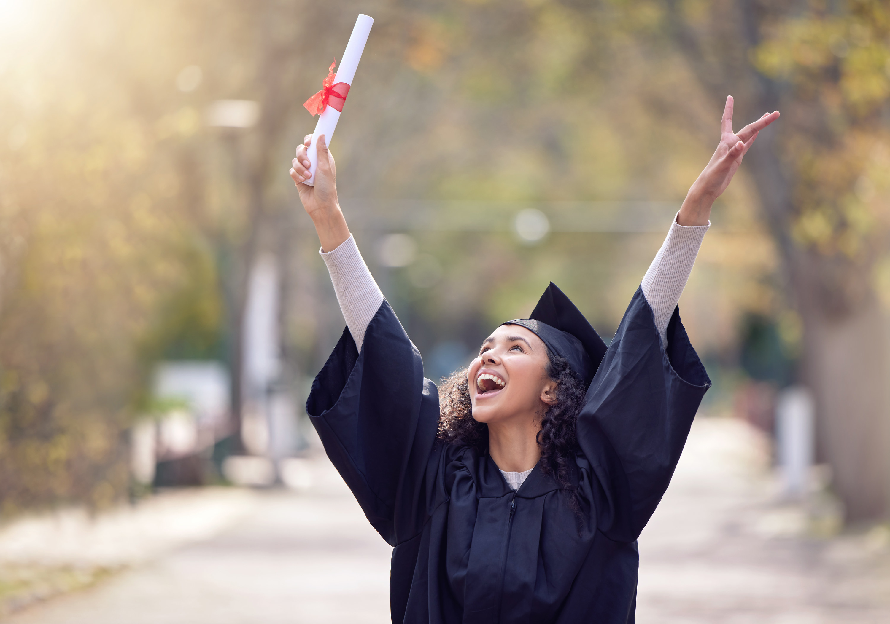 Young woman celebrating her graduation