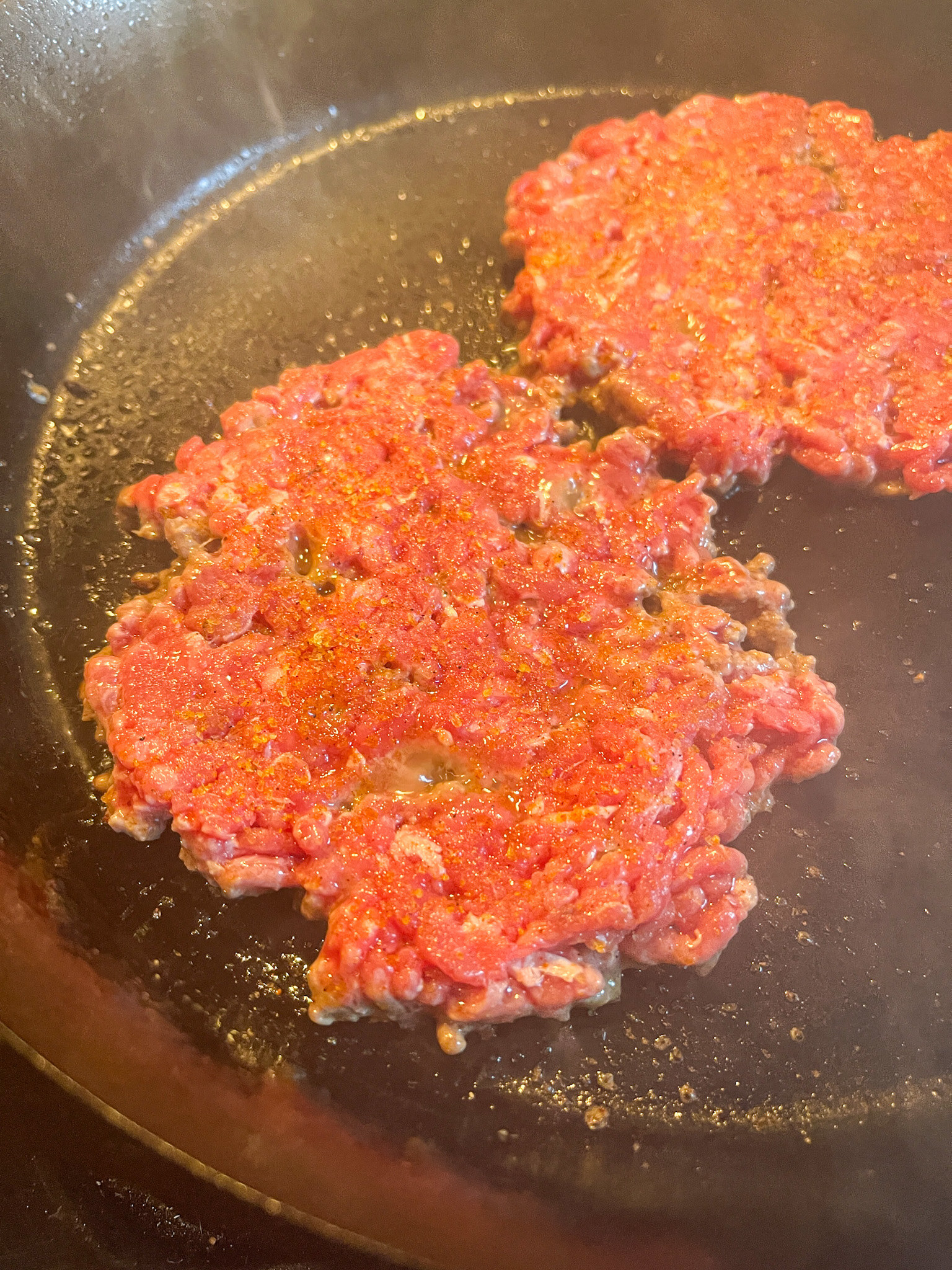 seasoning on burger