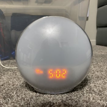 reviewer's alarm clock without the backlight on