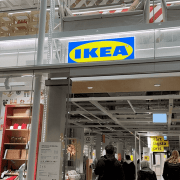 Ikea sign above an entrance